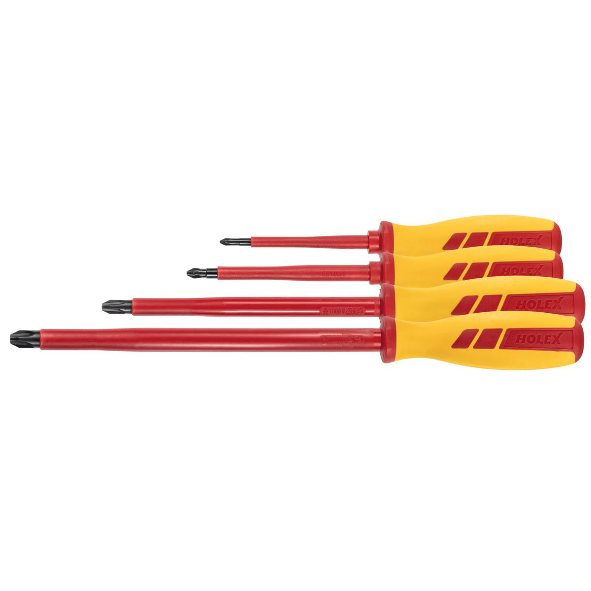BỘ 4 CÂY TUA VÍT PHILLIPS CÁCH ĐIỆN 1000V HOLEX 668641 BỘ 4 CÂY TUA VÍT PHILLIPS CÁCH ĐIỆN 1000V HOLEX 668641